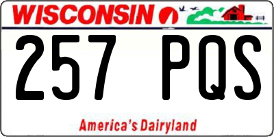 WI license plate 257PQS