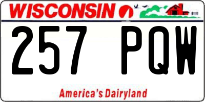 WI license plate 257PQW