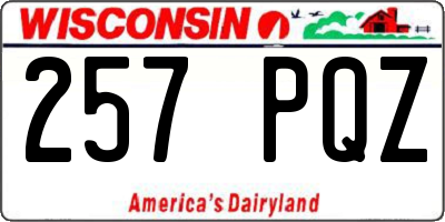 WI license plate 257PQZ