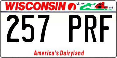 WI license plate 257PRF