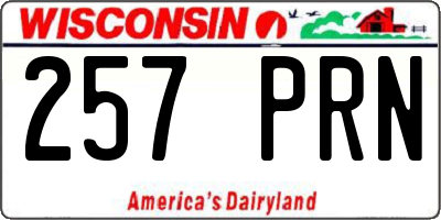 WI license plate 257PRN