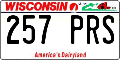 WI license plate 257PRS