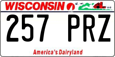 WI license plate 257PRZ