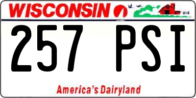 WI license plate 257PSI