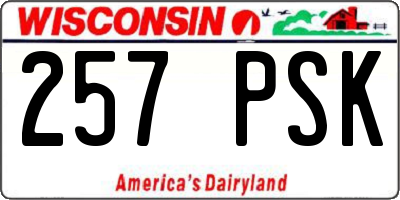 WI license plate 257PSK