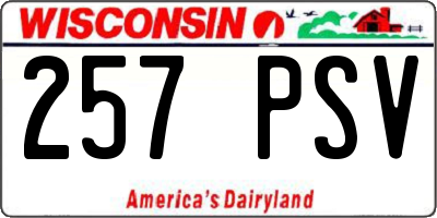 WI license plate 257PSV