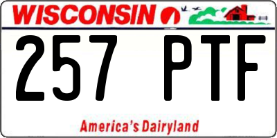 WI license plate 257PTF