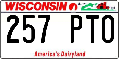 WI license plate 257PTO