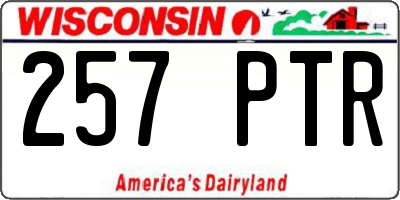 WI license plate 257PTR