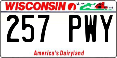 WI license plate 257PWY