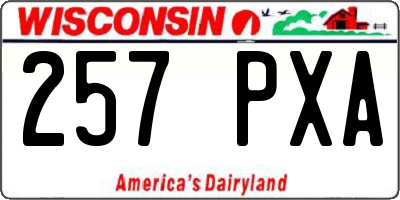 WI license plate 257PXA