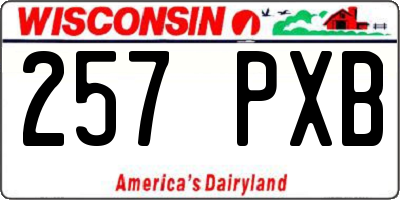 WI license plate 257PXB