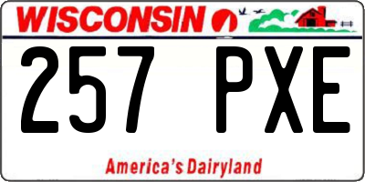 WI license plate 257PXE
