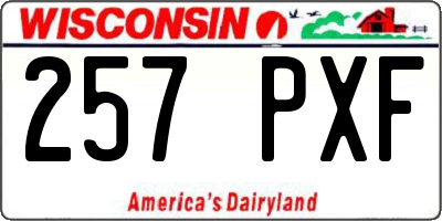 WI license plate 257PXF