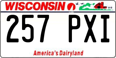 WI license plate 257PXI