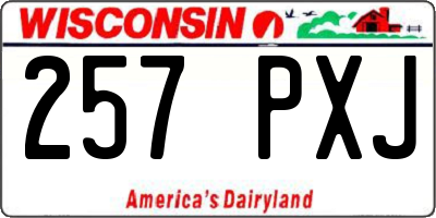 WI license plate 257PXJ