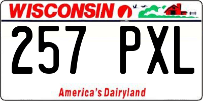 WI license plate 257PXL