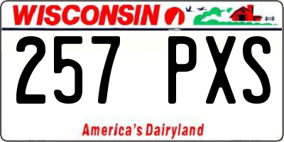 WI license plate 257PXS
