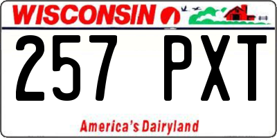 WI license plate 257PXT