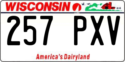 WI license plate 257PXV