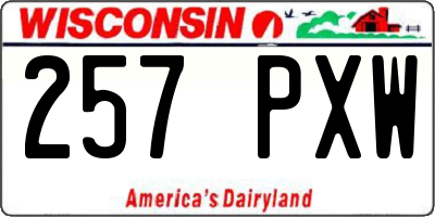 WI license plate 257PXW