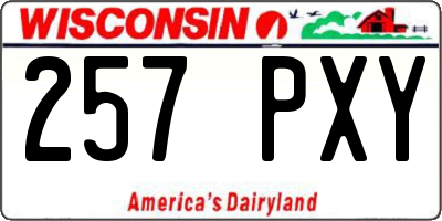 WI license plate 257PXY