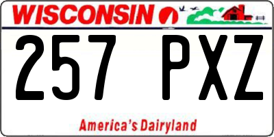 WI license plate 257PXZ
