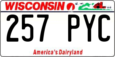 WI license plate 257PYC