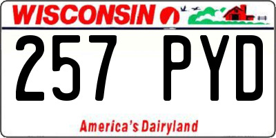 WI license plate 257PYD