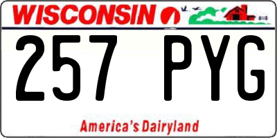 WI license plate 257PYG