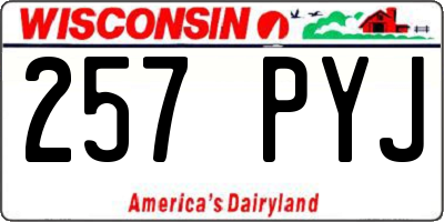 WI license plate 257PYJ