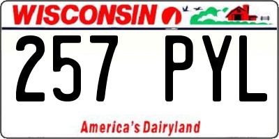 WI license plate 257PYL