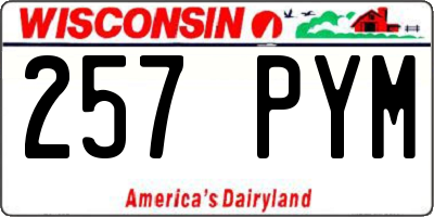 WI license plate 257PYM