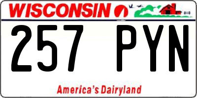 WI license plate 257PYN