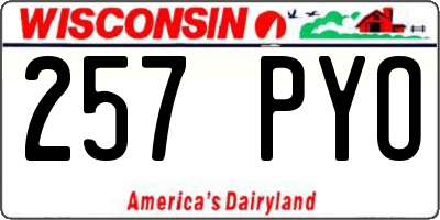WI license plate 257PYO