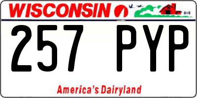 WI license plate 257PYP