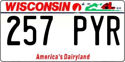 WI license plate 257PYR