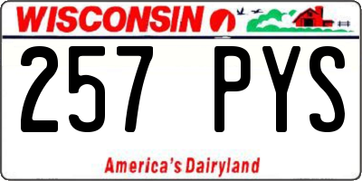 WI license plate 257PYS