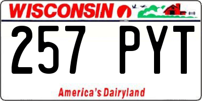 WI license plate 257PYT