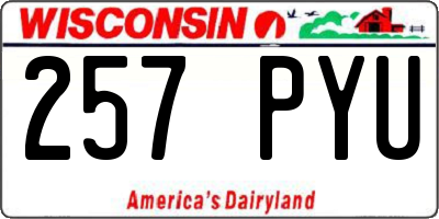 WI license plate 257PYU