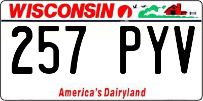 WI license plate 257PYV