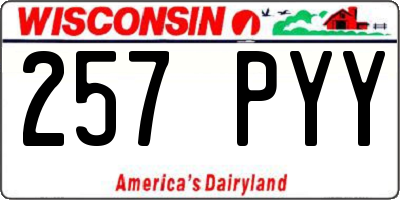 WI license plate 257PYY