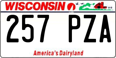 WI license plate 257PZA