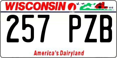 WI license plate 257PZB