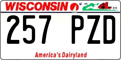 WI license plate 257PZD