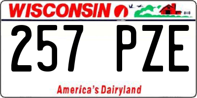 WI license plate 257PZE