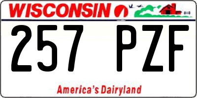 WI license plate 257PZF