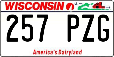 WI license plate 257PZG