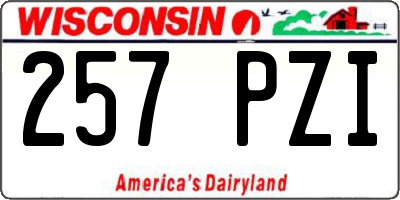 WI license plate 257PZI