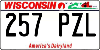 WI license plate 257PZL
